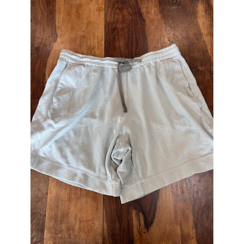 Theory mens terry cloth lounge shorts grey-blue elastic drawstring sz large‎